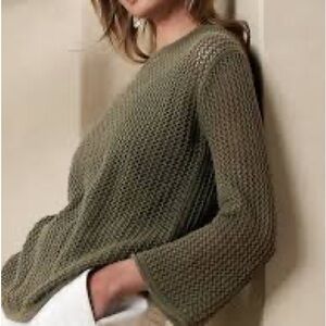 Banana Republic Green Crew Neck Sweater Cozy Knit